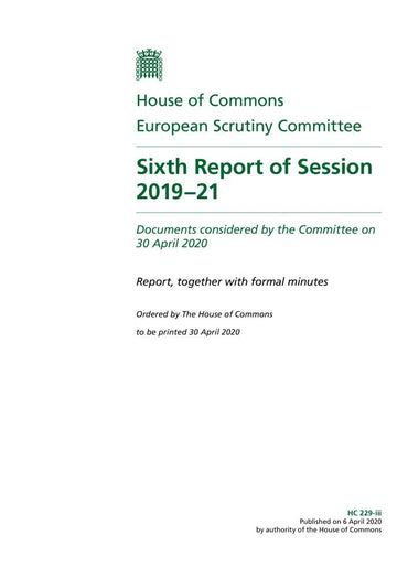 European Scrutiny Committee 6th Report of Session 2019-21 (House of Commons Paper) HC 229-iii