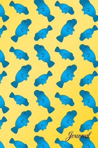 Journal: Yellow cute blue manatee notebook