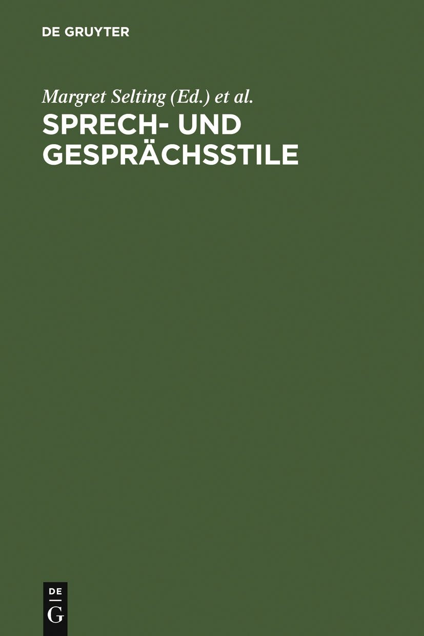 Sprech- und Gesprächsstile (German Edition)