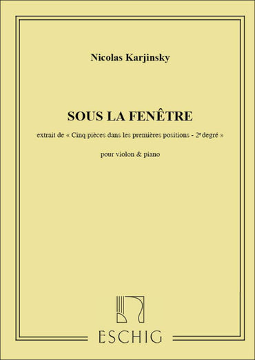 5 Piec. N 2 Sous La Fenetre Violon-Piano