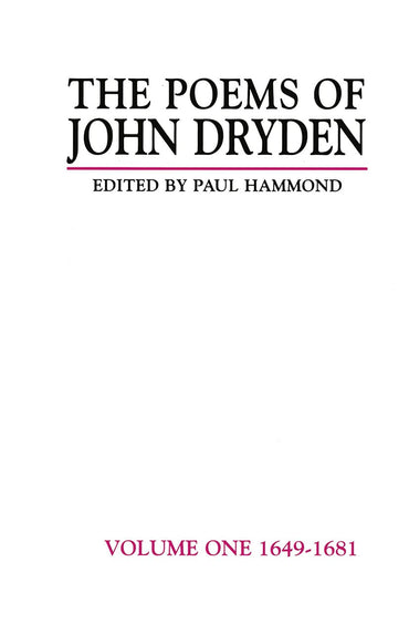 The Poems of John Dryden: Volume One (Longman Annotated English Poets)