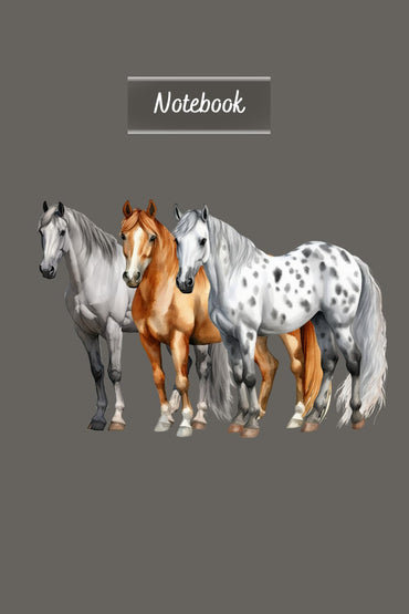 Horse Notebook: Watercolor Horse Journal, The Perfect Equestrian Gift For Horse or Pony Riders- Grey