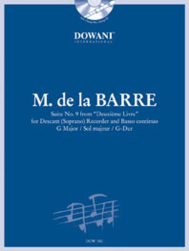 Suite No.9 from "Deuxieme Livre" G Major Flûte a Bec +CD