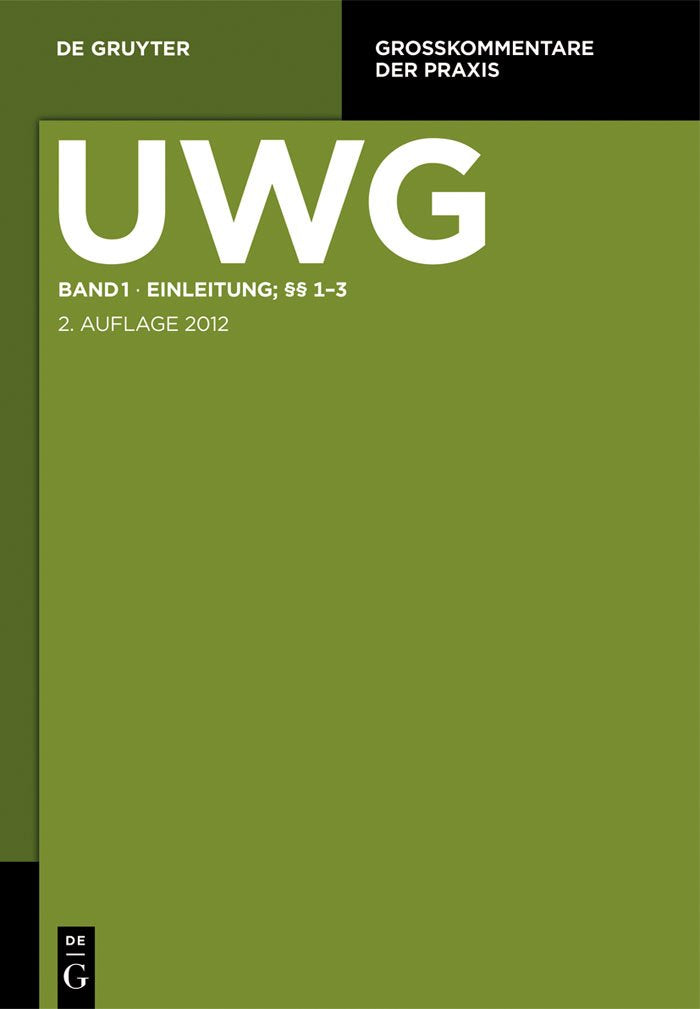 Einleitung; §§ 1-3 (Großkommentare der Praxis) (German Edition)