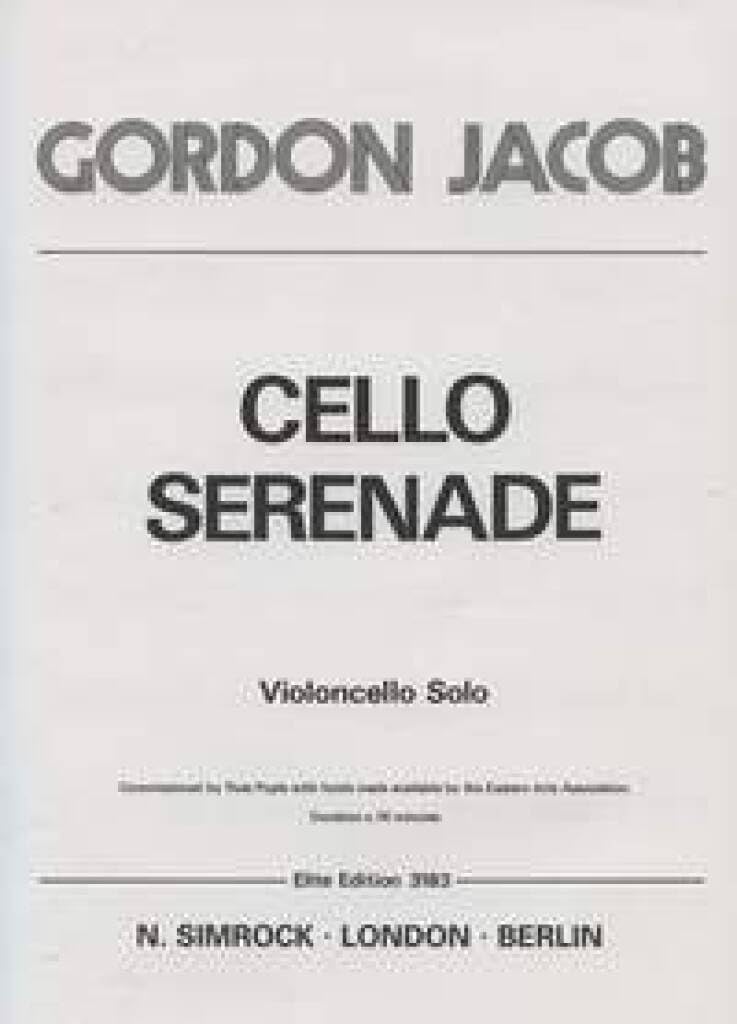 Cello Serenade: cello.