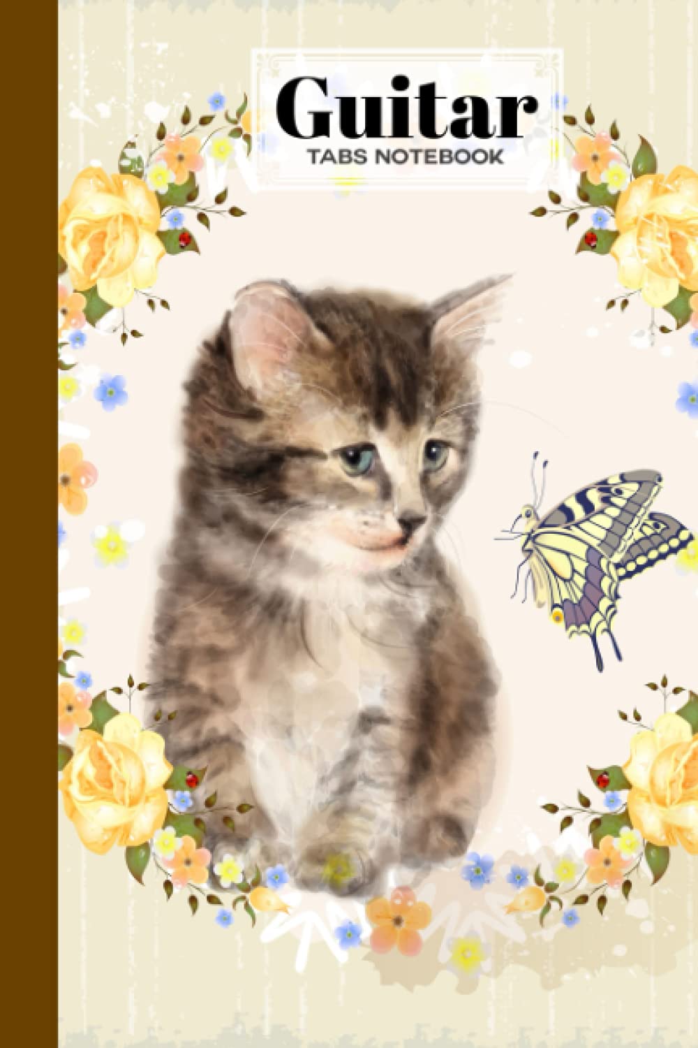 Guitar Tab Notebook: Guitar Tab Notebook Vintage Cat Cover, Blank Guitar Tab Manuscript Paper, 120 Pages - Size 6" x 9" 