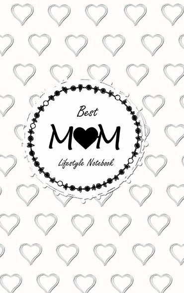 Best Mom Lifestyle Write-in Notebook, Dotted Lines, 288 Pages, Wide Ruled, Medium Size 6 x 9 In (A5) Hardcover (White)