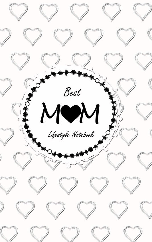 Best Mom Lifestyle Write-in Notebook, Dotted Lines, 288 Pages, Wide Ruled, Medium Size 6 x 9 In (A5) Hardcover (White)
