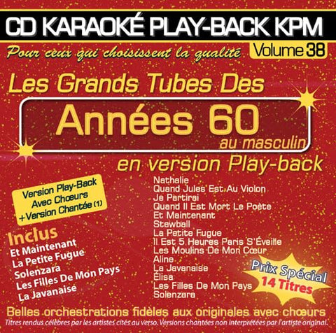 CD Karaoké Play-Back KPM Vol.38 "Tubes Années 60 Au Masculin"