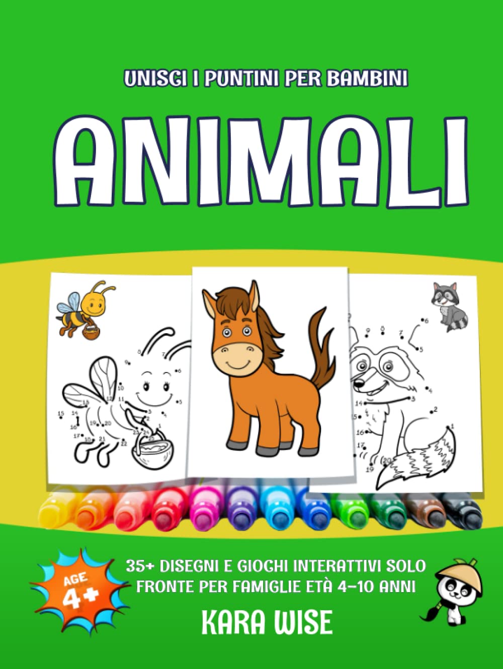 Unisci I Puntini Per Bambini Animali Felici: 35+ Disegni E Giochi Interattivi Solo Fronte Per Famiglie Età 4-10 Anni