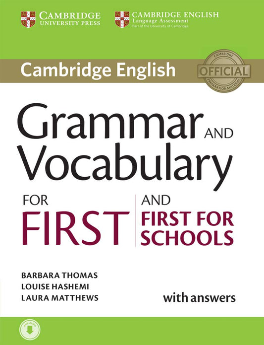 Grammar and Vocabulary for First and First for Schools Book with Answers and Audio (Cambridge Grammar for Exams)