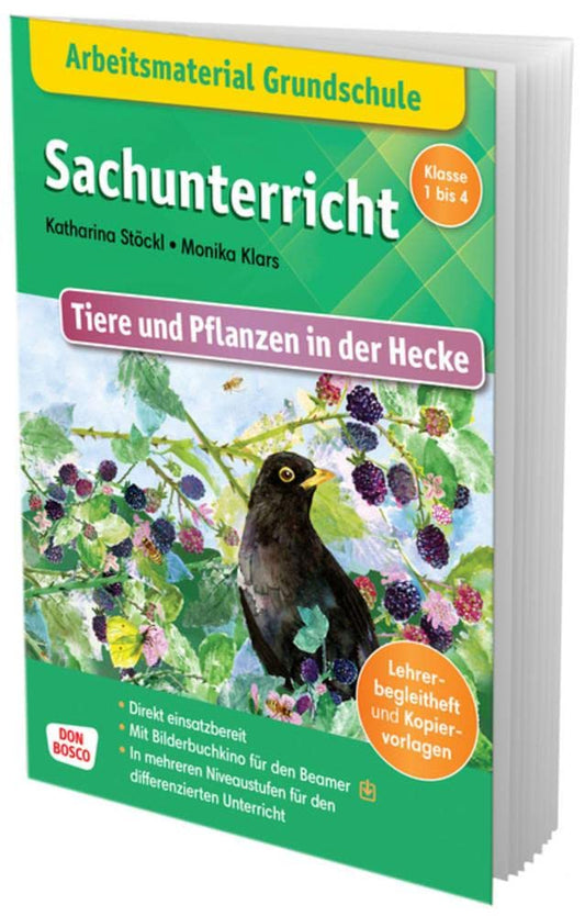 Arbeitsmaterial Grundschule. Sachunterricht. Tiere und Pflanzen in der Hecke: Klasse 1-4. Sofort einsetzbar: Arbeitsblätter, Begleitheft für Lehrer und Download als Bilderbuchkino.