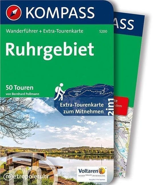 Ruhrgebiet: Wanderführer mit Extra-Tourenkarte 1:75.000, 50 Touren, GPX-Daten zum Download: Wandelgids met overzichtskaa