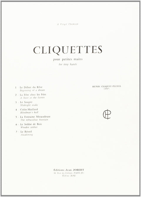 Cliquet-Pleyel: Cliquettes pour petites mains