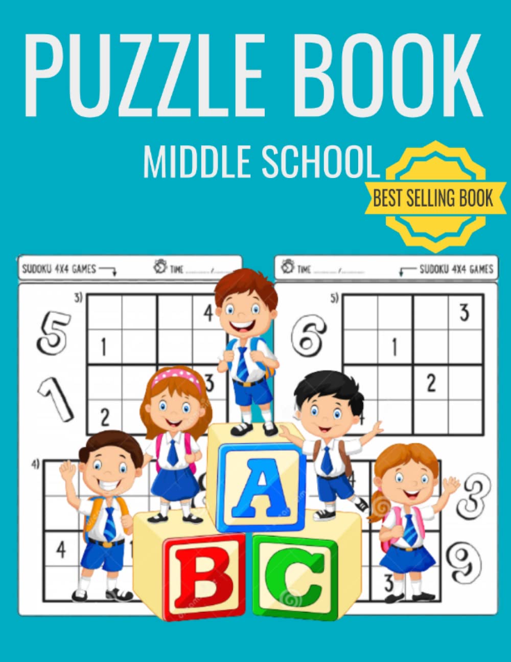 Puzzle Book Middle School: Activity Book For Children with 150 puzzles and Solutions Labertine - World Puzzle - Math - T