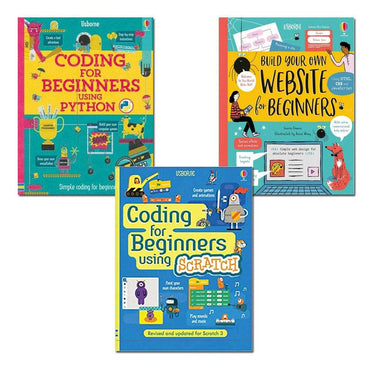 Usborne Coding For Beginners 3 Books Collection Set By Louie Stowell (Using Sratch, Using Python and Build your own webs