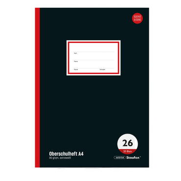 Staufen Style overschool book, DIN A4, squared with margin, 20 sheets, extra white 90 g/m² quality paper, pack of 3