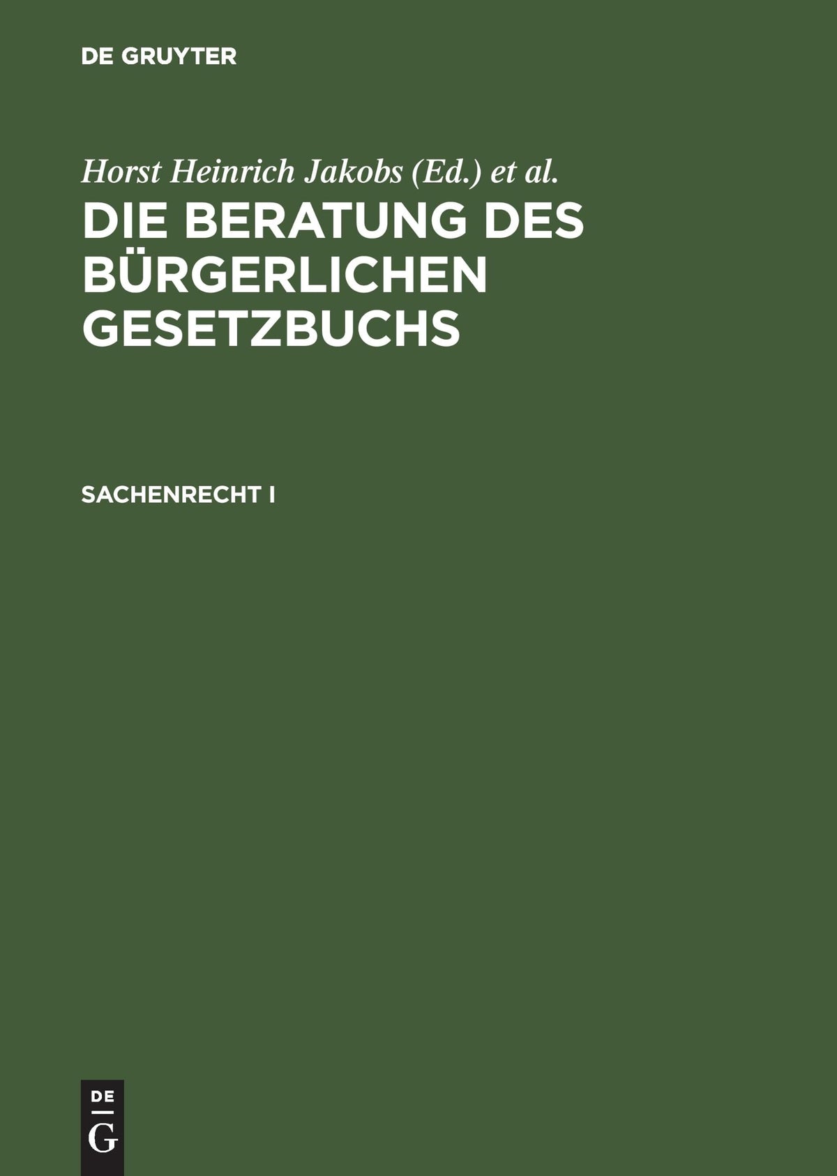 Sachenrecht I: §§ 854–1017 (German Edition)