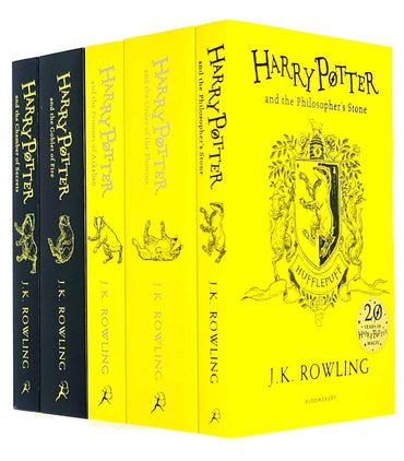 Harry Potter House Hufflepuff Edition Series 6-10: 5 Books Collection Set By J.K. Rowling (Philosopher's Stone, Chamber of Secrets, Prisoner of Azkaba