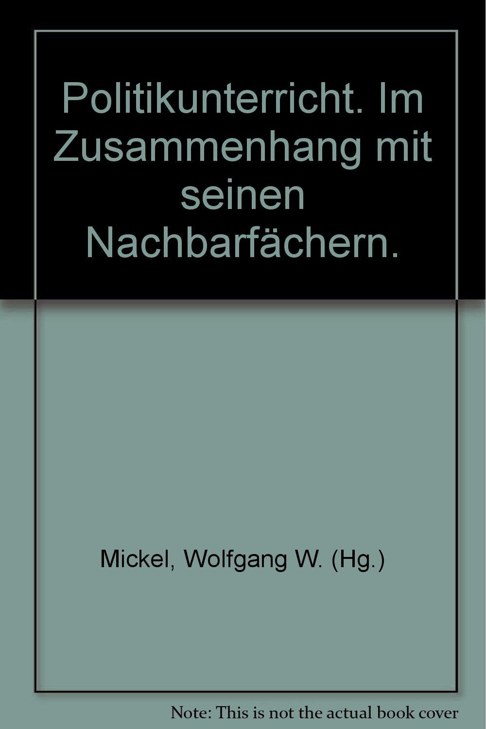 Politikunterricht: Im Zusammenhang mit seinen Nachbarfächern (German Edition)