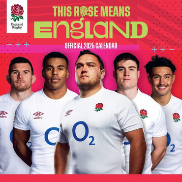 2025 Calendar England Rugby Union Month to View Square Calendar Official Product