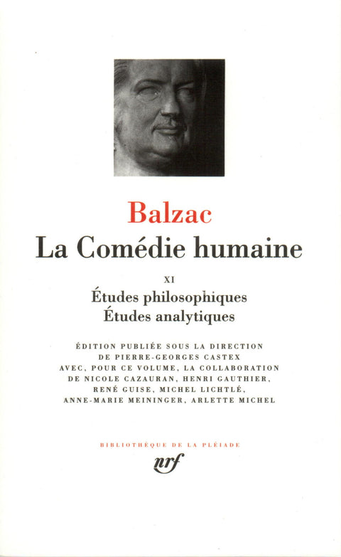 La Comedie Humaine 11/Oeuvres Philosophiques, Etudes Analytiques (French Edition) (Bibliotheque de la Pleiade)