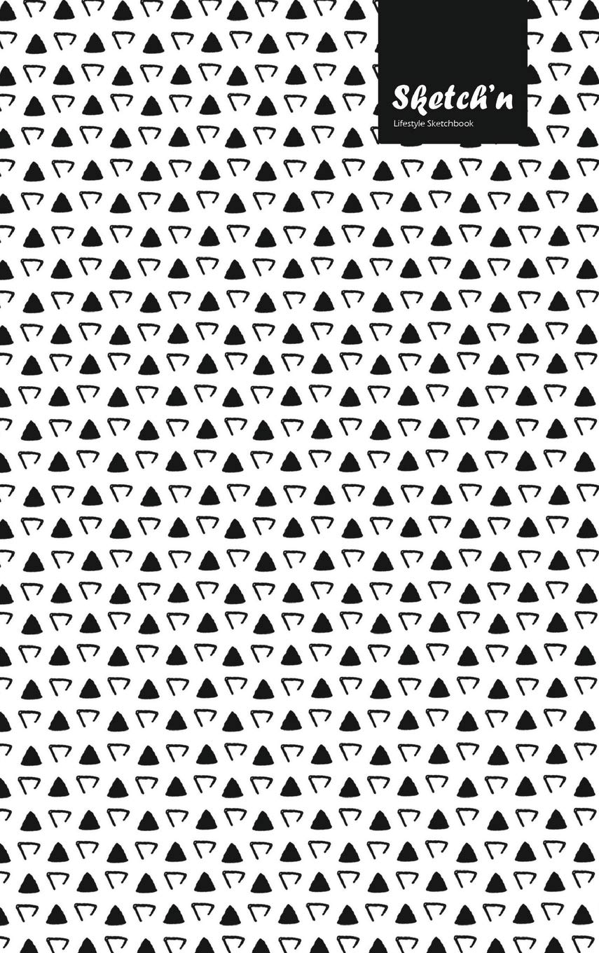 Sketch'n Lifestyle Sketchbook, (Traingle Dots Pattern Print), 6 x 9 Inches, 102 Sheets (Black)