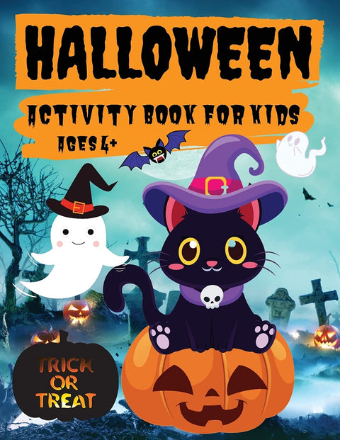 Halloween Activity Book for Kids Ages 4+: Coloring, Mazes, Puzzles, Word Search and More, Fun Halloween Activities for H