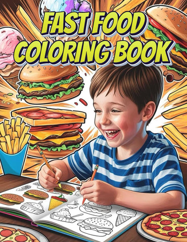 FAST FOOD COLORING BOOK: JUNK FOOD AND FAST FOOD COLORING BOOK FOR KIDS