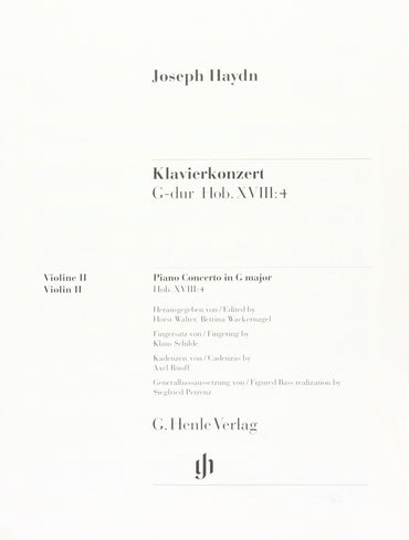Konzert für Klavier (Cembalo) und Orchester G-dur Hob. XVIII:4
