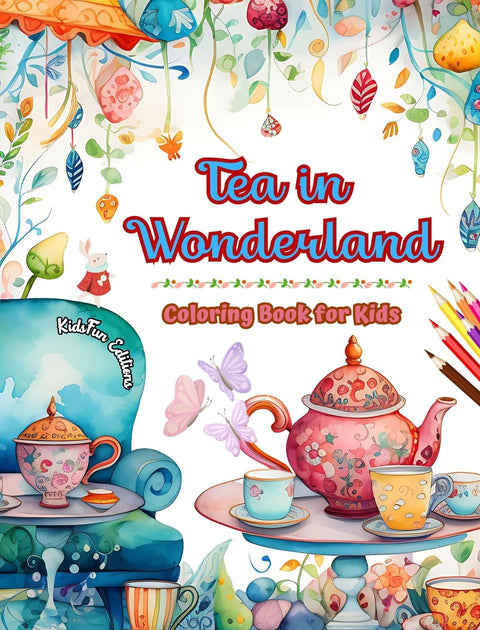 Tea in Wonderland - Coloring Book for Kids - Cheerful Designs of a Charming World of Tea to Encourage Creativity: Fun Co