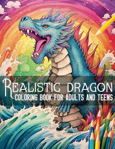 Realistic Dragon Coloring Book for Adults and Teens: Dragon Coloring Sheets with Baby Dragon Coloring Pages and Adult Dr