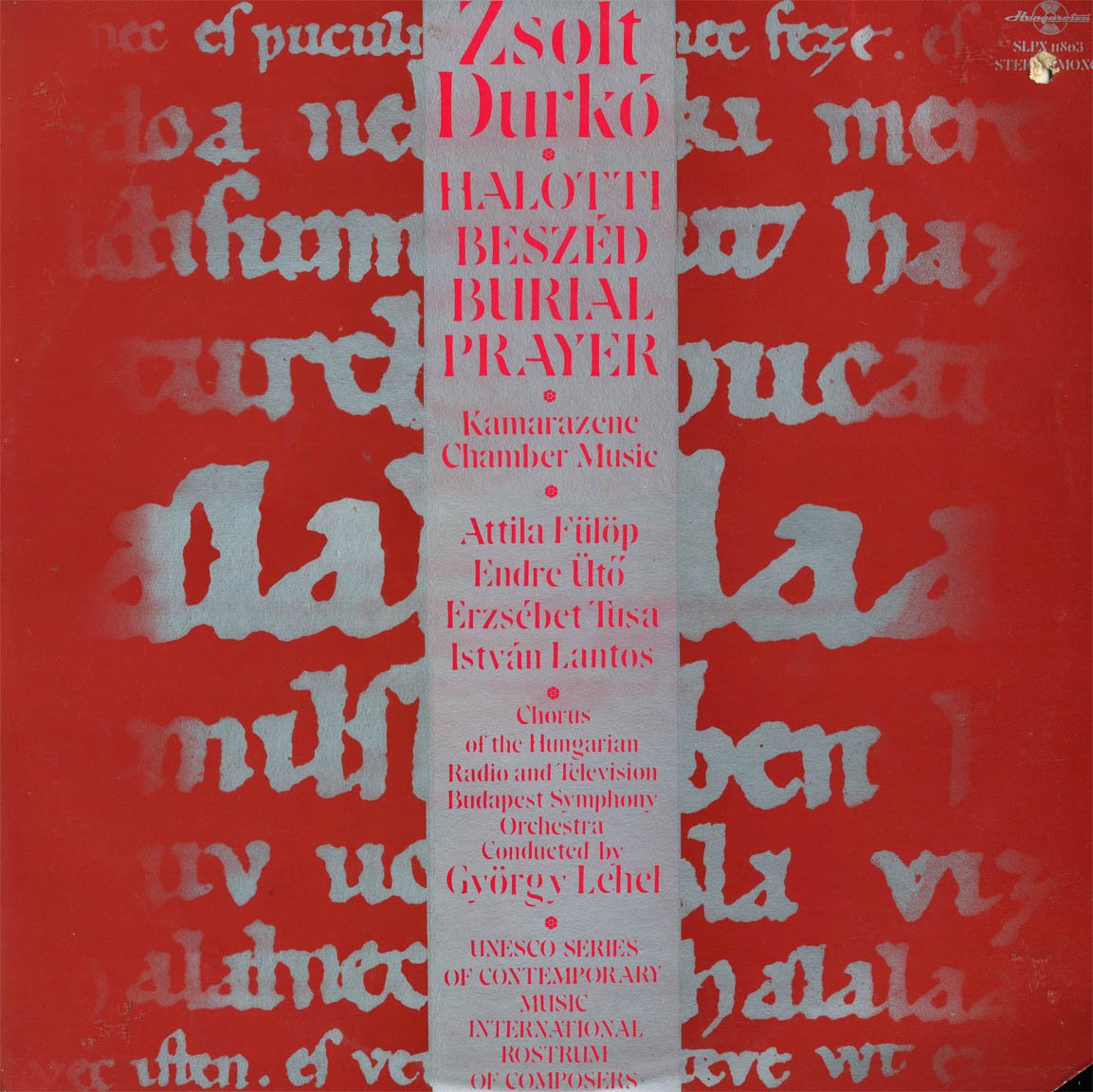 Zsolt Durko, Halotti Beszed Burial Prayer