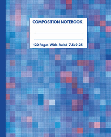 Composition Notebook Wide Ruled: Pixel Gamer journal in blue and red for boys and girls I Great for writing or taking no