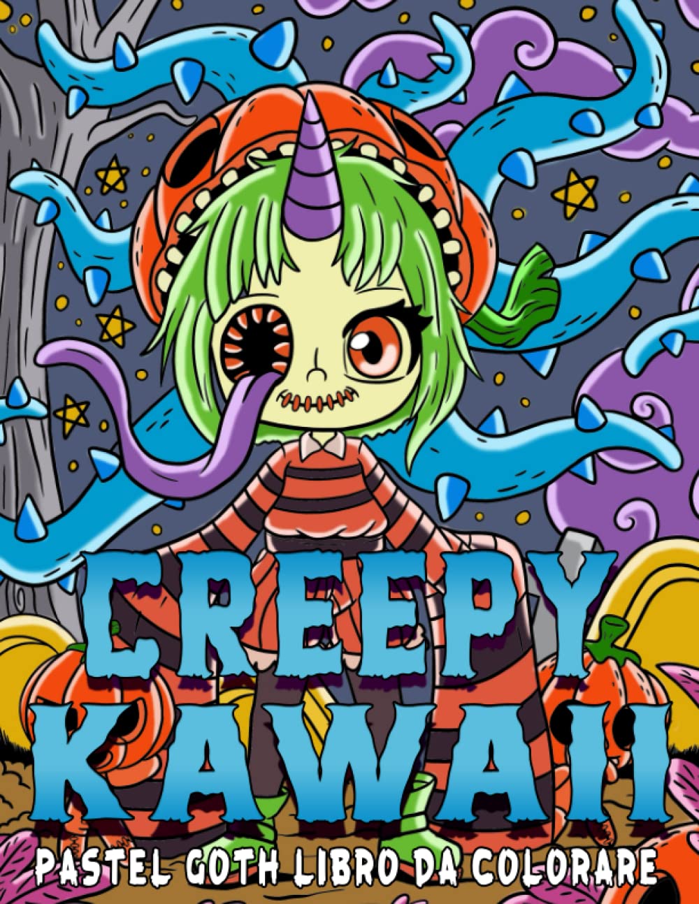 Creepy Kawaii Pastel Goth Libro da Colorare: Un libro da colorare con streghe Kawaii, zucche, fantasmi e altro ancora, u