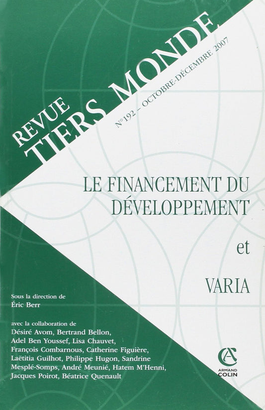 Tiers Monde, N° 192 (French Edition)