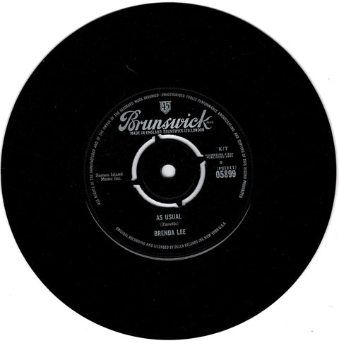 BRENDA LEE As Usual / Lonely,Lonely,Lonely Me 7" Vinyl