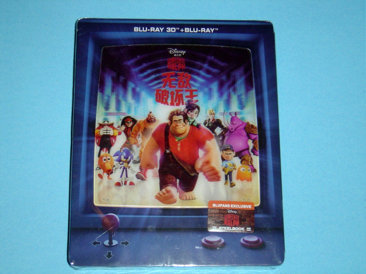 Wreck It Ralph Blu Ray 3D + Blu Ray Blufans #3 Steelbook Exclusive Limited to 2000 Copies (2013)
