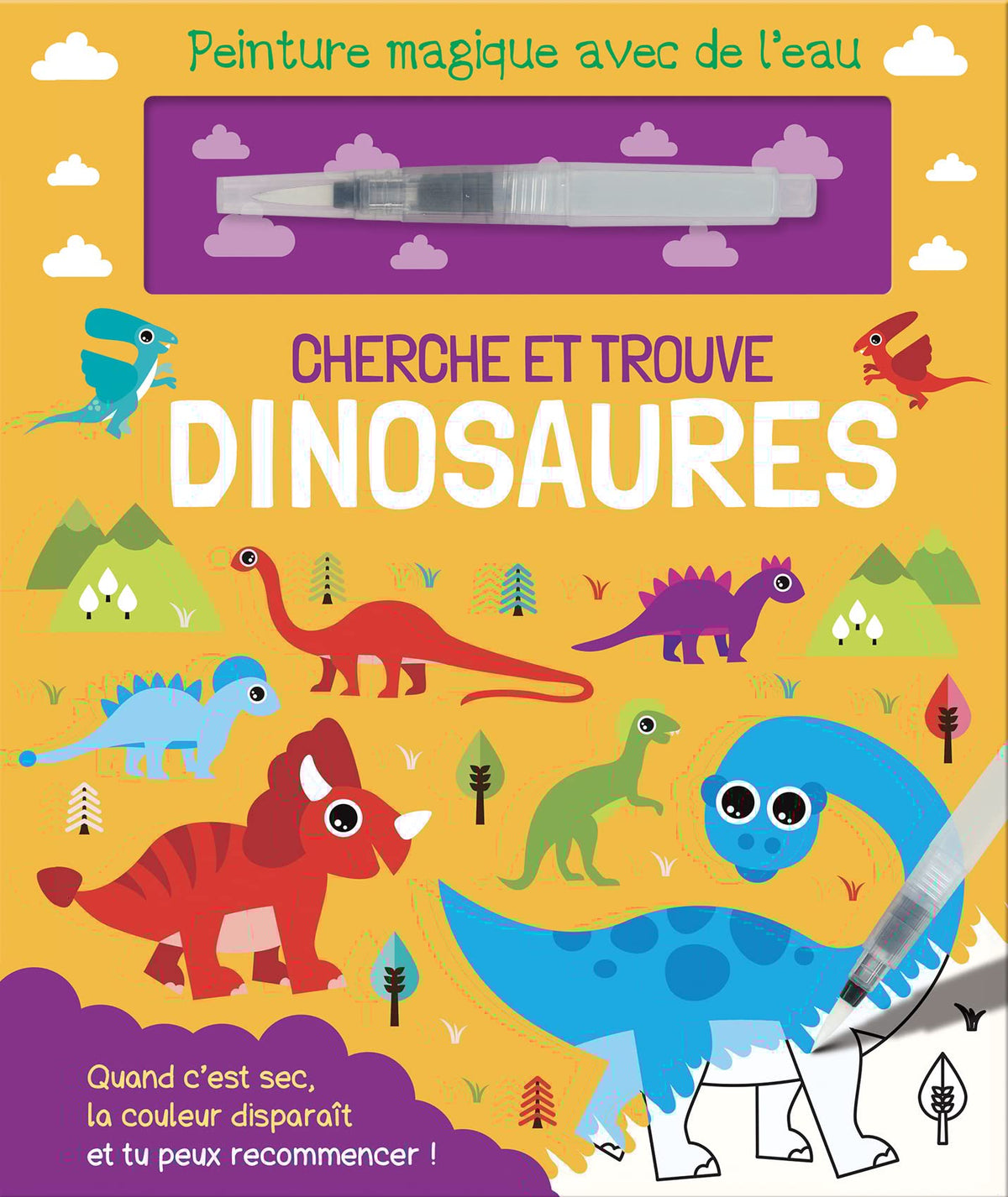 Cherche et trouve dinosaures - Peinture magique avec de l'eau