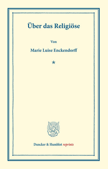 Uber Das Religiose (Duncker & Humblot Reprints) (German Edition)