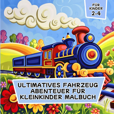 Ultimatives Fahrzeug Abenteuer für Kleinkinder Malbuch: Über 100 Seiten mit Lastwagen, Zügen, Flugzeugen, Baggern, Schif