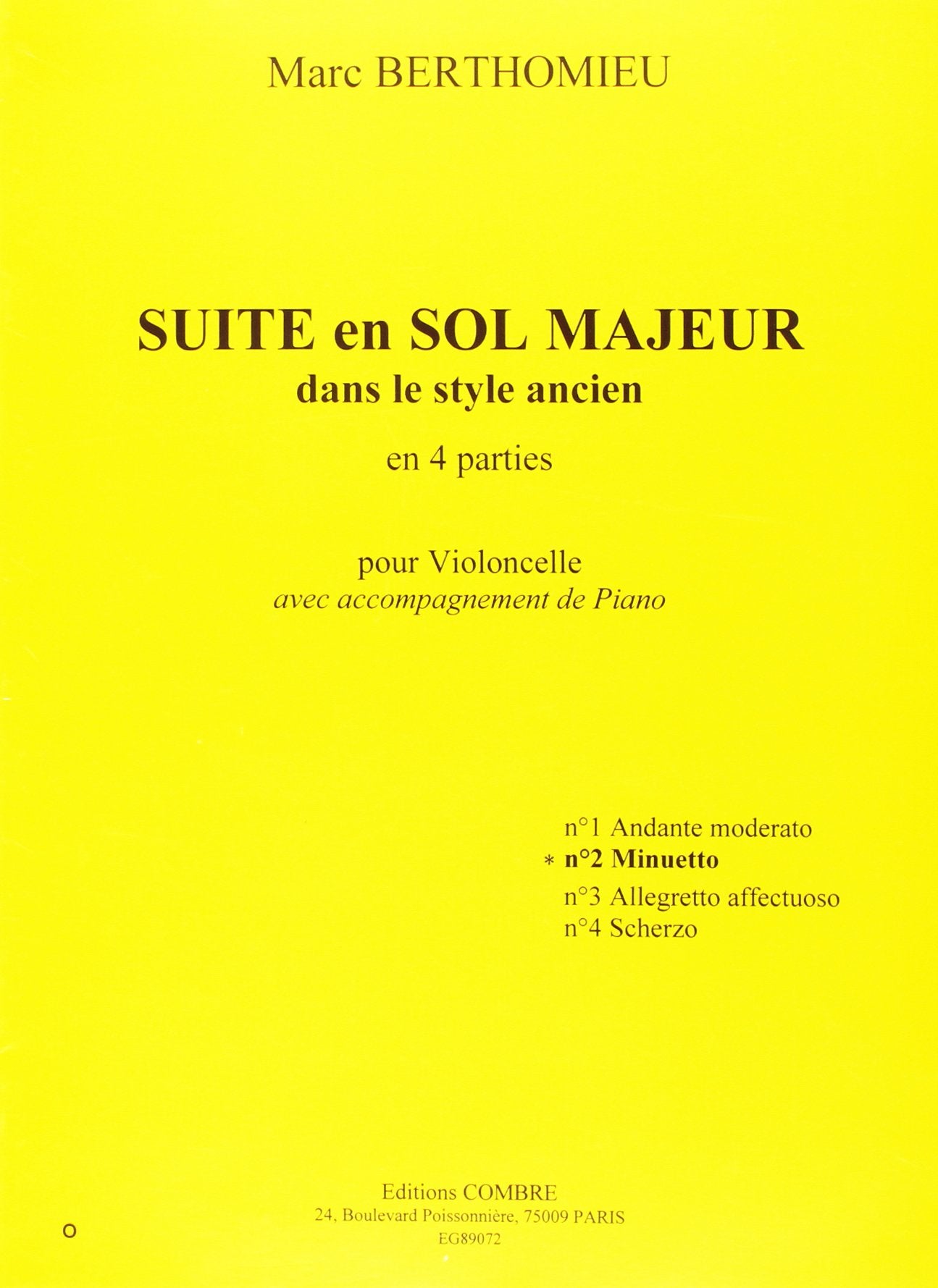 Minuetto No. 2 de la Suite in G Major
