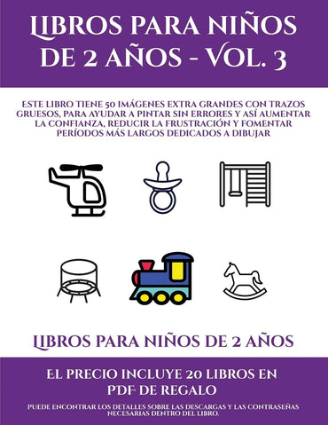 Libros para niños de 2 años (Libros para niños de 2 años - Vol. 3): Este libro tiene 50 imágenes extra grandes con trazo