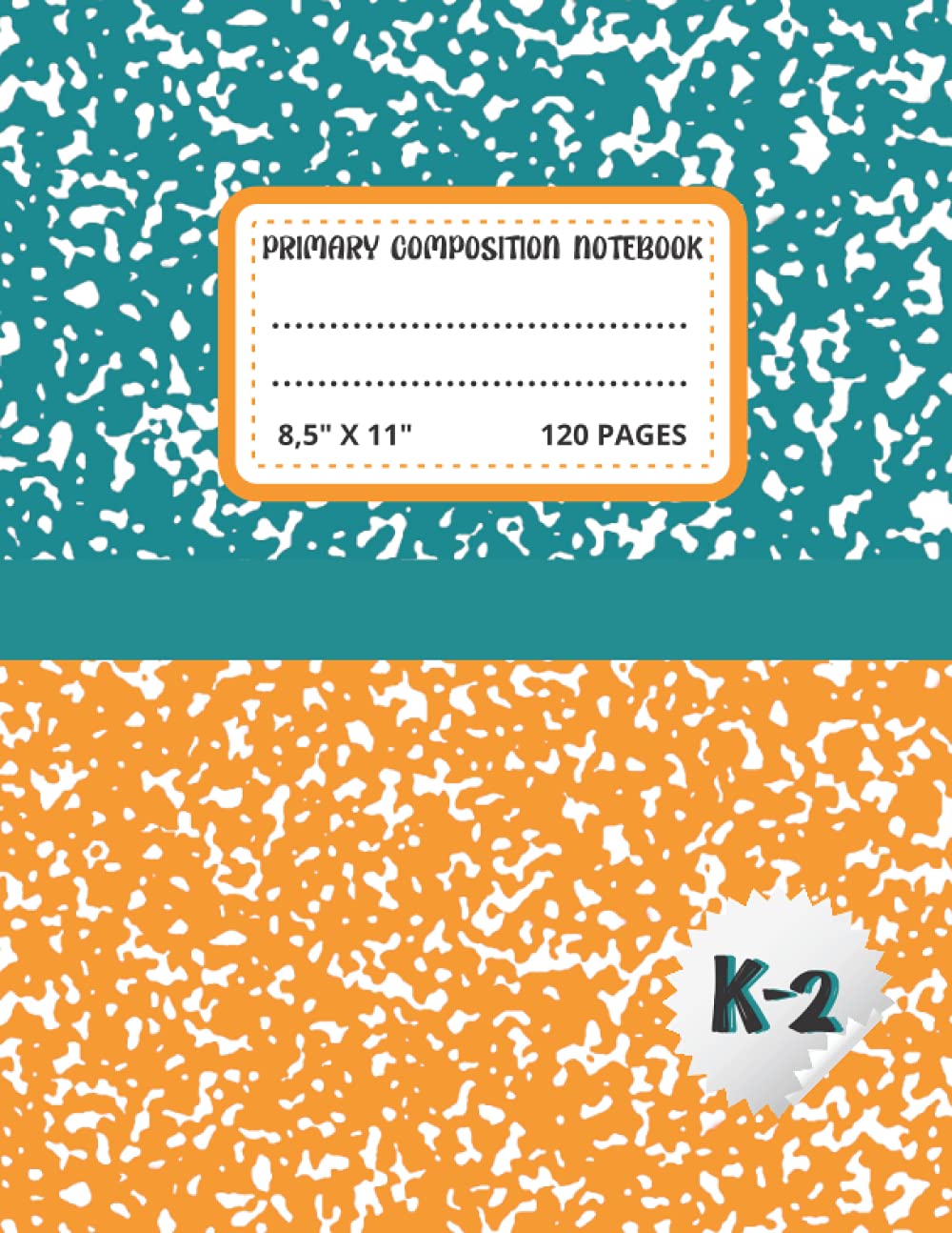 PRIMARY COMPOSITION NOTEBOOK: Marble story journal grades K-2 with dotted midline and picture space to learn to draw and