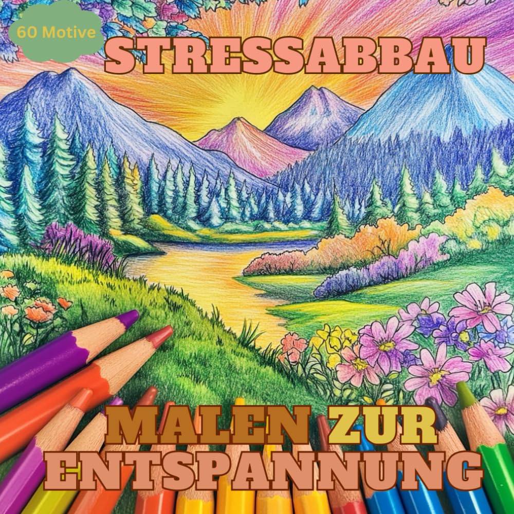 Stressabbau: Malen zur Entspannung. Malbuch für mehr Klarheit. Friedliche Landschaftsseiten. Das perfekte Geschenk für J