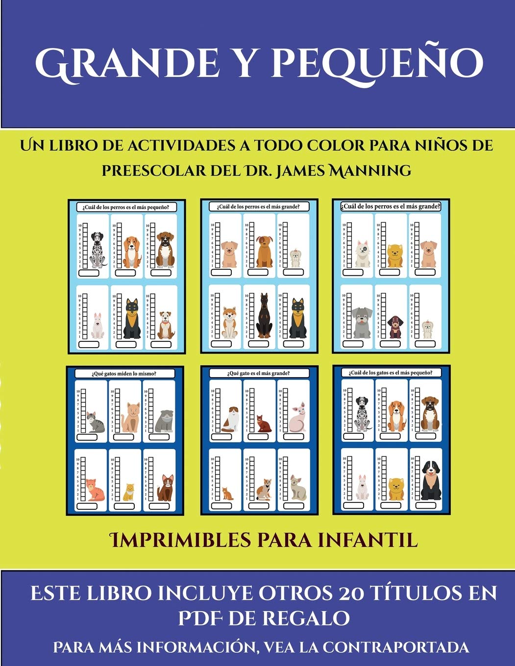 Imprimibles para infantil (Grande y pequeño): Este libro contiene 30 fichas con actividades a todo color para niños de 4