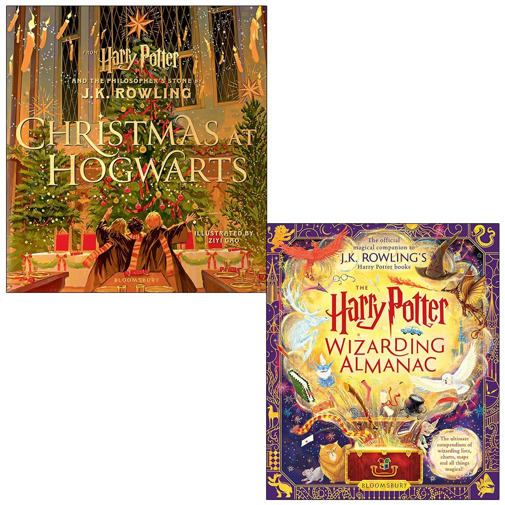 Christmas at Hogwarts & The Harry Potter Wizarding Almanac By J.K. Rowling 2 Books Collection Set