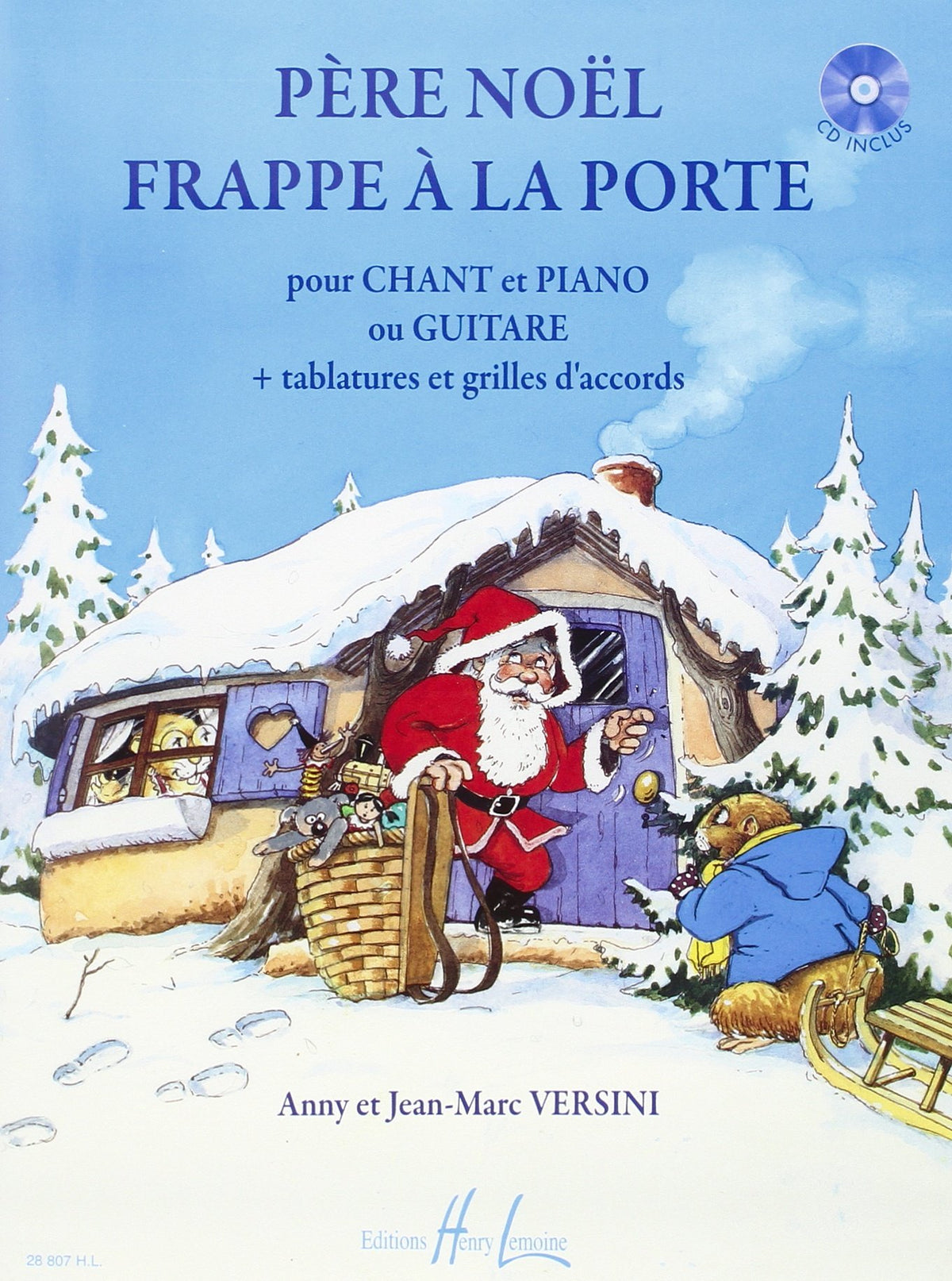 PERE NOEL FRAPPE A LA PORTE + CD --- CHANT ET PIANO OU GUITARE + TABLATURES ET GRILLES D'ACCORDS