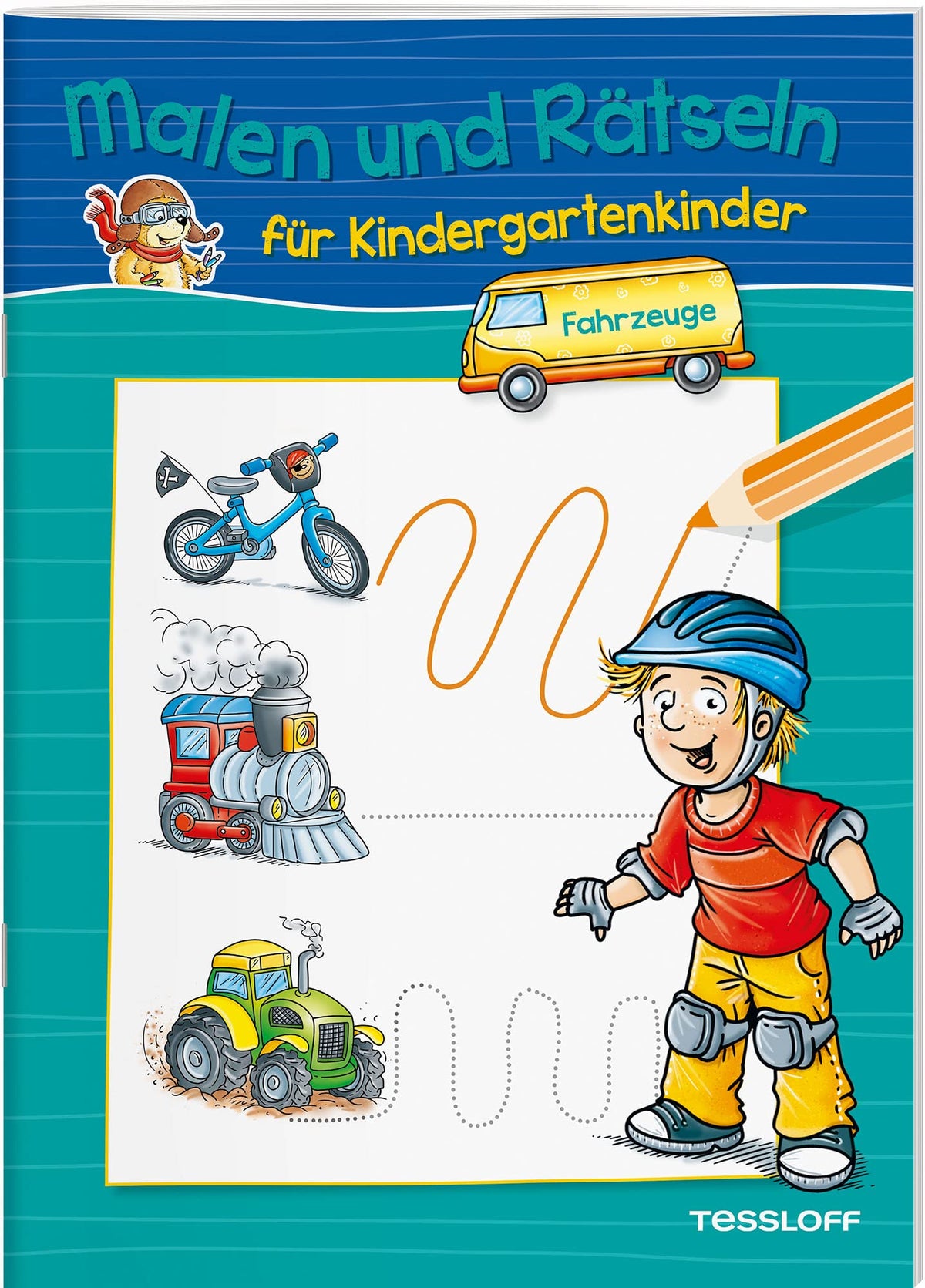 Malen und Rätseln für Kindergartenkinder. Fahrzeuge: Suchen, Zählen, Zuordnen, Verbinden ab 3 Jahren