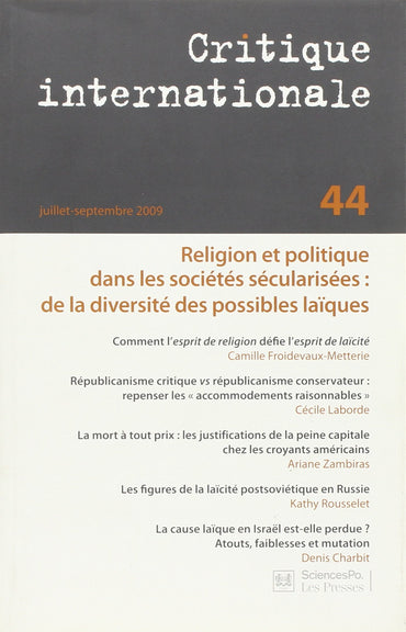 religion et politique dans les sociétés sécularisées : de la diversité des possibles laïques